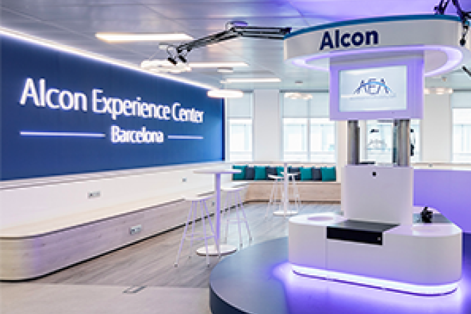 An interior image of the Alcon Experience Center in Barcelona.