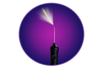 紫色の円にVEKTORレーザプローブ