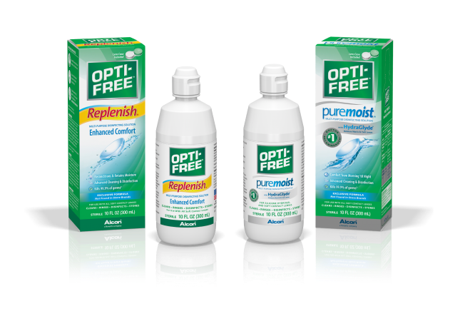 OPTI-FREE®  Replenish and puremoist contact lens solutions  and rewetting drops