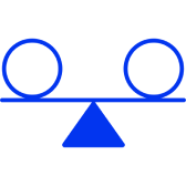 2 circles balanced on a triangle icon