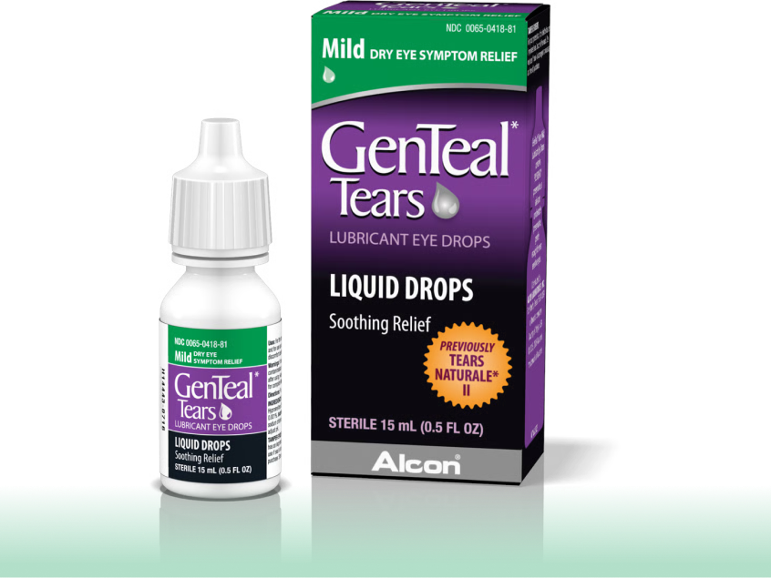 Multi-dose bottle and product box for GenTeal Tears Mild Dry Eye Symptom Relief Lubricant Eye Drops by Alcon