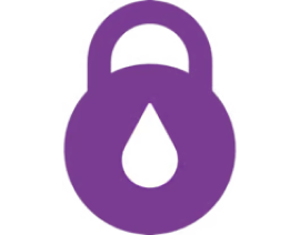icon of padlock with water droplet inside