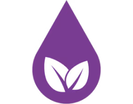 water droplet icon with plant leaves inside