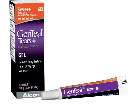 Product box and tube for GenTeal Tears Severe Dry Eye Symptom Relief Gel by Alcon